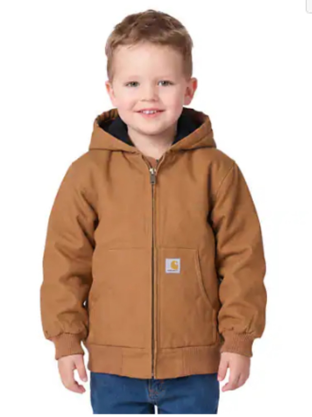Carhartt Kids Brown Zip-Up Hooded Work Jacket 2T
